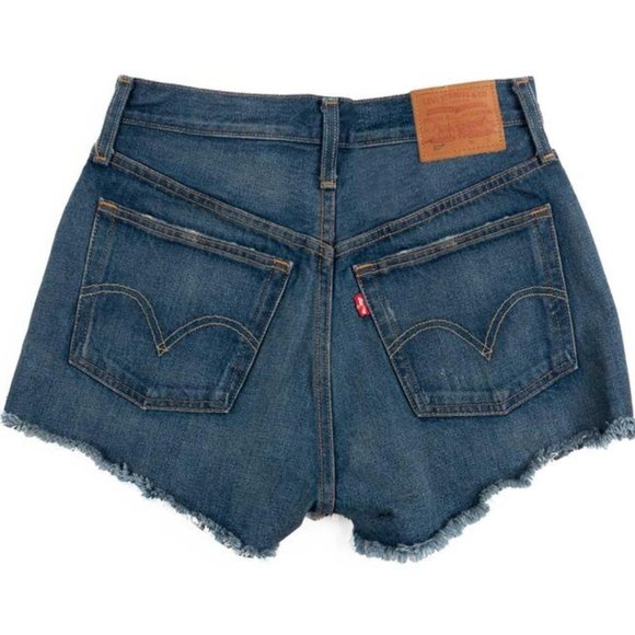 Levi's 501 Distressed Denim Shorts Sz 29 - Picture 2 of 4